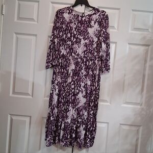 Time And Tru Purple Patterned Women's Dress Size XXL 20 Peasant Boho Prairiecore
